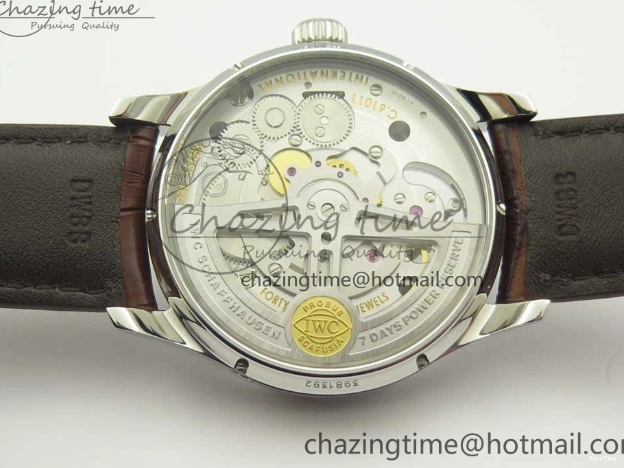 MIROTIME 0701 Lightweight Portuguese Tourbillon IW504602 SS ZF Best Edition Gray Dial on Brown Leather Strap 7177